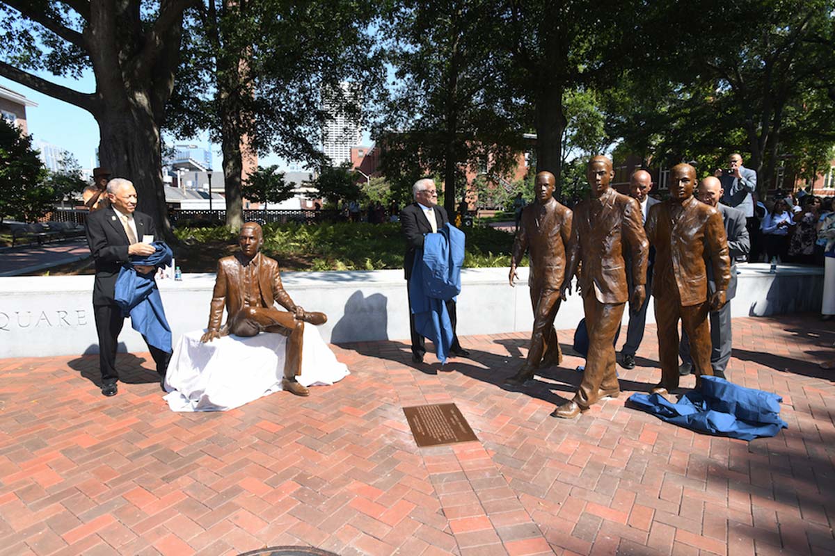 unveiling of the Georgia Tech trailblazers statues